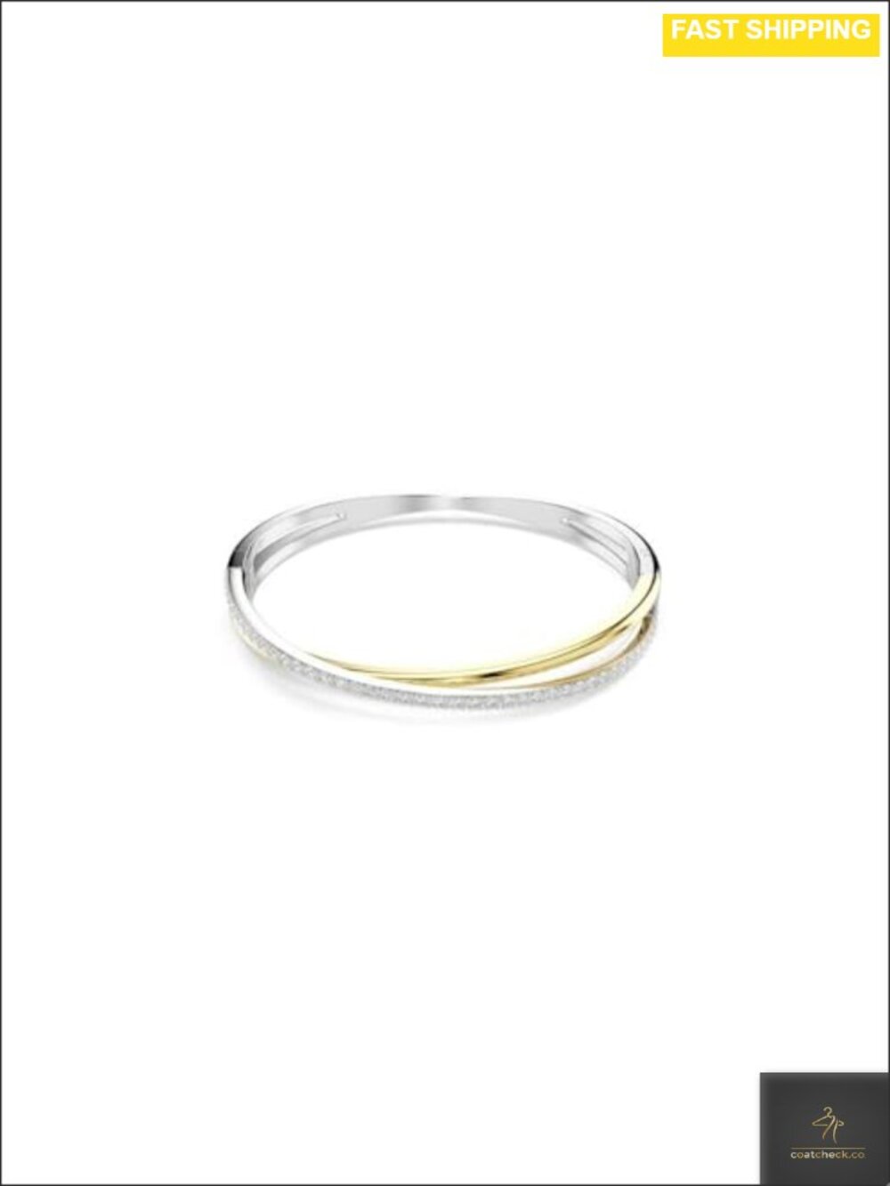 Swarovski Hyperbola Bangle Round Cut Clear Mixed Metal